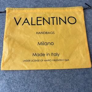 Valentino Yellow Black Logo Dust Bag Shoe Storage Drawstring Travel 15"x12"